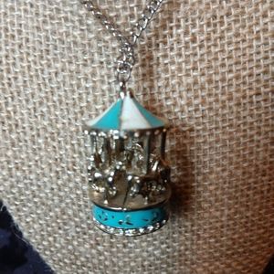 Enamel Carousel necklace Lolita turquoise orange